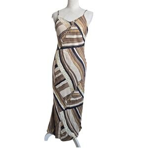 Vtg y2k Lucent Sz M‎ Abstract Print Maxi Whimsigoth Dress Sleeveless  Party